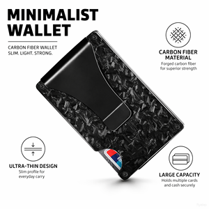 Business Minimalist Carbon Fiber Credit Card Wallet Signal <strong>Blocking</strong> Multi-functional Card Holder - Product Image 2