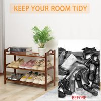 Organisateur de chaussures multi-niveaux réglable en bois, moderne et minimaliste, gain de place, pour appartement, salon, hôtel, à poser au sol