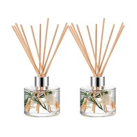 Bouteilles de diffuseur de roseau en verre rond plat vide classique de 50ml 100ml 150ml 200ml