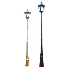 เสาไฟสวนเหล็กกลางแจ้ง หลอดไฟ LED พร้อมโคมแก้ว แสงวอร์มไวท์ 2700K IP66 หลอดไฟ A19 แบบไม่ถอดได้ ใช้ไฟ AC 220V พร้อมเซ็นเซอร์ตรวจจับความเคลื่อนไหว ใช้พลังงานแสงอาทิตย์ - Product Image 2