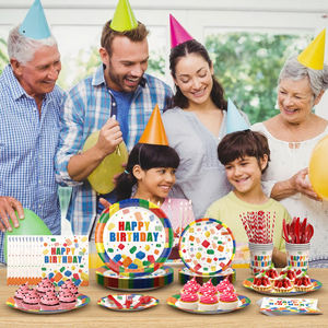 Vaisselle jetable à succès, assiettes en papier, serviettes, blocs <span class=keywords><strong>de</strong></span> construction et fournitures pour fêtes d'anniversaire - Product Image 2
