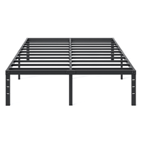 Cadre de lit en métal moderne pour lit king/queen size, assemblage facile, lattes en métal et en bois, cadre de lit queen size
