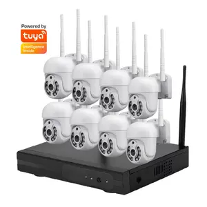 Trend ing Tuya Wireless CCTV-Set 3MP-Videoüberwachung im Freien 8CH NVR DVR-Kit 8 CH WiFi Dome PTZ IP-Kamera-Überwachungs system