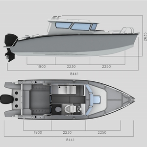 Bateau multifonctionnel de 8 m, <span class=keywords><strong>ambulance</strong></span>, sauvetage, pilote, patrouille, cabine rapide, yacht, bateau de pêche - Product Image 1