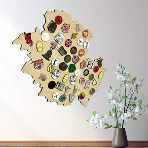 Décoration murale style européen avec support de rangement en forme de pays de golf, sans perçage, brun clair, irrégulier, fait main - Product Image 3