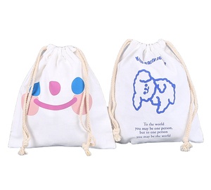 Reusable Custom logo Printed 100% Cotton Canvas <b>Fabric</b> Drawstring Mini Cotton Candy Packaging <b>Bags</b> Wholesale - Product Image 6