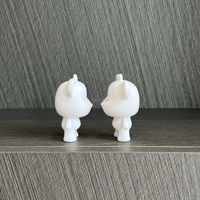 Vente flash : Mini porte-clés en résine fluide faits à la main, ours et lapin, animaux de dessin animé, sculpture peinte à la main pour la vente en gros