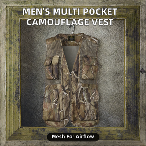 Gilet utilitaire pour homme sans manches multi-poches respirant anti-UV floral pour la photographie et la chasse, gilet d'été POWER DRY - Product Image 2