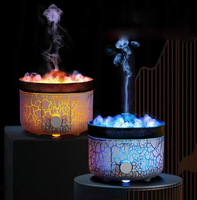 Meilleur Cadeau Maison Diffuseur d'Arômes Flamme Volcanique Effet Craquelé Unique Humidificateur Ultrasonique Diffuseur de Parfum avec Anneau de Fumée Méduse