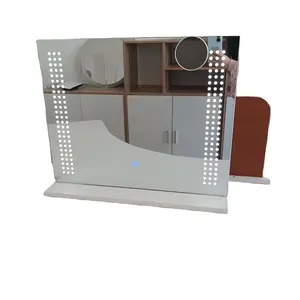 Lavabo tascabile trucco cosmetico bianco scrivania con specchio intero vendita stock specchio mini per camera da letto