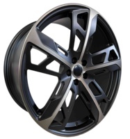 Jantes en aluminium forgé monobloc 6061-T6 à cinq branches, finition noir mat avec face usinée, 17-24 pouces, PCD, ET, CB personnalisés