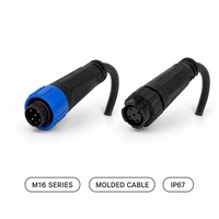 Connecteur circulaire étanche IP68 M16, 2 à 8 broches, signal d'alimentation, prise de panneau à angle droit, câble mâle/femelle pour bateau marin