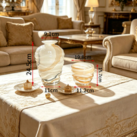 Bouteille en verre vide unique soufflée à la main à rayures multicolores pour diffuseur de roseaux, avec bouchon couronne, récipient à bougie, décoration d'arôme d'intérieur pour huiles essentielles