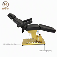 Table de massage électrique professionnelle moderne de haute qualité pour salon de beauté, 3 moteurs, base dorée pliable, pour traitement des cils