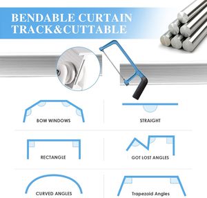 Modern Long Heavy Duty PVC Curtain Track Rails Universal Bendable Flexible Sliding Home Window Accessories Inthetrend White - Product Image 4