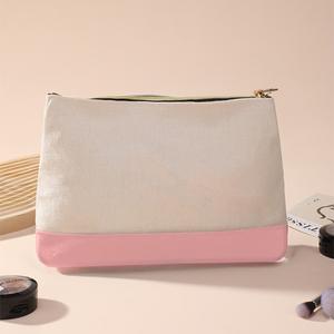 Bolsa de Aseo Portátil a Rayas para Viaje, Bolsa de Aseo Grande a Rayas, Bolsa de Maquillaje de Lona de Algodón Ecológica - Product Image 5