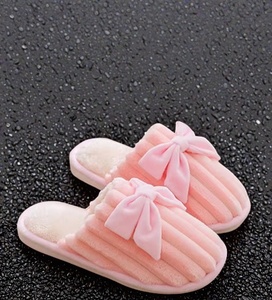 New Cotton Corduroy <b>Slippers</b> Autumn and Winter Warm Non-slip Indoor <b>Slippers</b> Cute Plush <b>Slippers</b> Home - Product Image 3