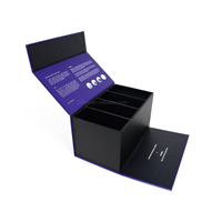 Boîte cadeau pliable en carton rigide noir mat de luxe avec logo personnalisé de qualité supérieure, fermeture magnétique, vide