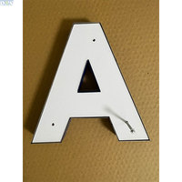 Enseigne de magasin avec lettres en acier inoxydable, peinture bleue mate, garantie de 2 ans, convient aux bureaux, aux mariages et aux enseignes d'hôtels