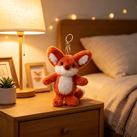 Porte-clés personnalisé en forme de renard miniature, jouet animal, cadeau d'anniversaire