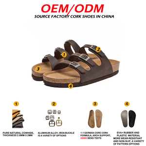 Sandalias de Corcho Unisex de Alta Calidad de Birkenstocks con Elegante Parte Superior de Cuero, Zapatos Casuales Ecológicos para Todas las Temporadas - Product Image 2