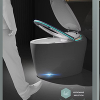 Sanitaire intelligent WC WC en forme d'oeuf Placard à eau Salle de bain Céramique Siège automatique monté au sol Cuvette de toilette électrique intelligente
