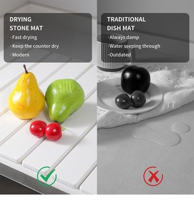 <span class=keywords><strong>Tapis</strong></span> de séchage pliable en pierre super absorbant 24x16 po pour évier de salle de bain et comptoir de cuisine - Product Image 4