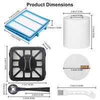 Kit de filtres HEPA et filtre en mousse de charbon actif pour aspirateur robot Shark IQ R101AE RV1000S UR1000SR UR1005AE AV911S, filtre anti-poils d'animaux et anti-poussière