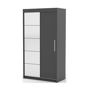 Armoire <span class=keywords><strong>DECOHOME</strong></span> à porte coulissante, 4 étagères, 1 tringle de suspension, miroir, en aggloméré de 16 mm, pour rangement de chambre moderne - Product Image 1