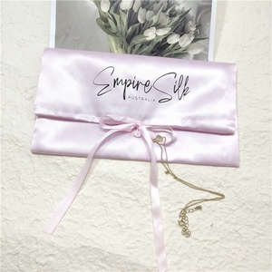 Bolsa grande de satén con cordón con logotipo personalizado para mechones de pelo, peluca de pestañas, embalaje de regalo de joyería, cordón de seda satinada, embalaje textil - Product Image 4