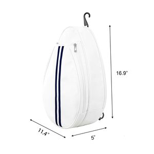 Zaino da Tennis a tracolla monospalla bianco da donna borsa a tracolla racchetta da Tennis da ragazza con supporto per borraccia - Product Image 2