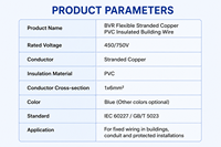 Fil électrique souple H07V-K en cuivre toronné isolé PVC pour la connexion électrique des bâtiments et l'industrie