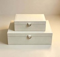 Boîtes de rangement en similicuir avec couvercles, boîtes décoratives imbriquées pour table basse, étagère et décoration de salon, support pour télécommande