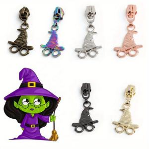 Citrouille exclusive pour Halloween Taille #5 Crâne avec fermeture éclair Ruban en nylon compatible avec les costumes et les décorations Fermeture éclair - Product Image 5