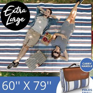 Couverture de pique-nique d'extérieur grande, imperméable, pliable, double couche, sans sable, pour la plage et le <span class=keywords><strong>camping</strong></span> sur l'herbe - Product Image 3