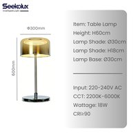 Lampe de table LED tactile minimaliste à intensité variable 18W COB, veilleuse CCT à abat-jour rond pour chambre, hôtel, bar, galerie OEM/ODM