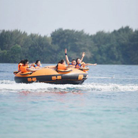 Bateau gonflable à donuts gonflable pour 6 à 8 personnes, bateau de Ski avec Tube tractables, pour jeu de parc aquatique