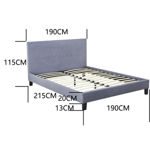 Cama Elegante Minimalista HONGLIN HL-F12, Tapizada en Tela, con Estructura de Madera Contrachapada, Tamaño <span class=keywords><strong>Queen</strong></span>, Ecológica - Product Image 6
