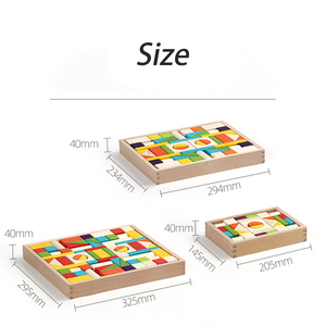 Chất Lượng Cao DIY Xây Dựng Bằng Gỗ Khối Phổ Biến Xếp Chồng Đồ Chơi Gạch Cho Trẻ Em Giáo Dục Xây Dựng Khối Bộ Trong Hộp Bao Bì - Product Image 3