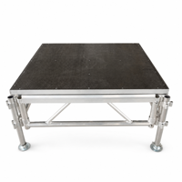 Plateforme de scène de concert portable en aluminium certifiée TUV avec escaliers, treillis d'éclairage carré et présentoir pour événements – Modèle Aluminium