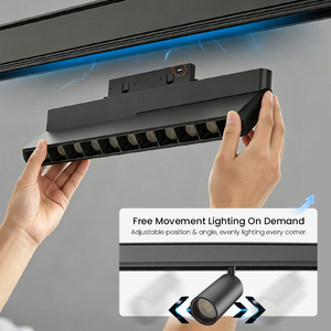 Système d'éclairage sur rail magnétique LED ultra-mince 11 mm moderne, design minimaliste, lampe sur rail magnétique mince DC48V pour salon - Product Image 6