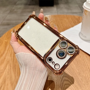 เคสโทรศัพท์มือถือแบบใสประดับกลิตเตอร์สำหรับ iPhone 16 Plus 17 Air Pro Max พร้อมกรอบเคลือบสีและฝาหลัง - Product Image 3