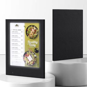 High Quality Pu <b>Led</b> Menu Display Single Page Menu <b>Led</b> Board A4 Size Rechargeable Digital Restaurant Menu for Bar Club - Product Image 6