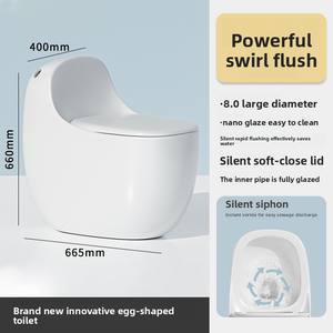 Inodoro <span class=keywords><strong>de</strong></span> Cerámica <span class=keywords><strong>de</strong></span> Una Pieza con Sifón Grande, Antiolor, Antisalpicaduras, Montaje en Suelo, Silencioso, Impermeable, Inodoro <span class=keywords><strong>de</strong></span> Descarga por Agua Chaozhou - Product Image 5