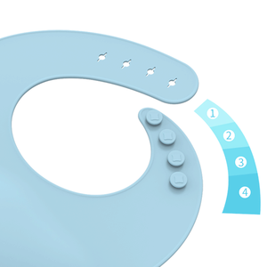 مريلة سيليكون للأطفال مخصصة بالجملة، مقاومة للماء، خالية من مادة BPA، قابلة للتعديل وسهلة التنظيف للرضع والأطفال الصغار - Product Image 3