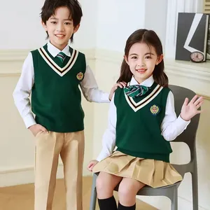 Giá Rẻ Hàn Quốc mô hình của đồng phục học sinh hình ảnh cho trẻ em màu xanh lá cây và màu vàng đồng phục học sinh