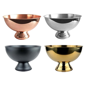 Grande Vasque à Champagne Personnalisée en Acier Inoxydable <span class=keywords><strong>Seau</strong></span> à Glace Métallique Noir/Or/Or Rose/Argent pour Fêtes - Product Image 1