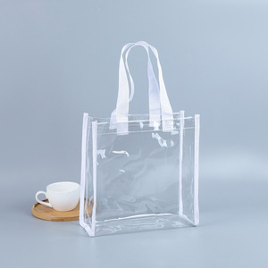 Custom Logo PVC Promotional Tote Bag Waterproof Reusable Heavy Duty Grocery <strong>Beach</strong> Shopping Bulk Wholesale Gift - Product Image 2