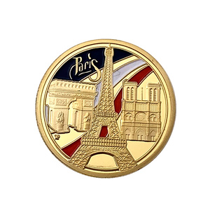 Bán Buôn Lưu Niệm Khuyến Mãi Tùy Chỉnh Brass Lite Chất Lượng Cao <span class=keywords><strong>Eiffel</strong></span> Tháp Notre Dame Pháp <span class=keywords><strong>Coin</strong></span> - Product Image 2