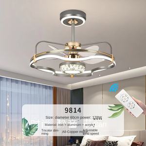Modern Nordic Style LED <b>Ceiling</b> Fan <b>Light</b> AC Motor DC Remote Control Glass Body for Indoor Office Home Living Dining Bedroom - Product Image 3